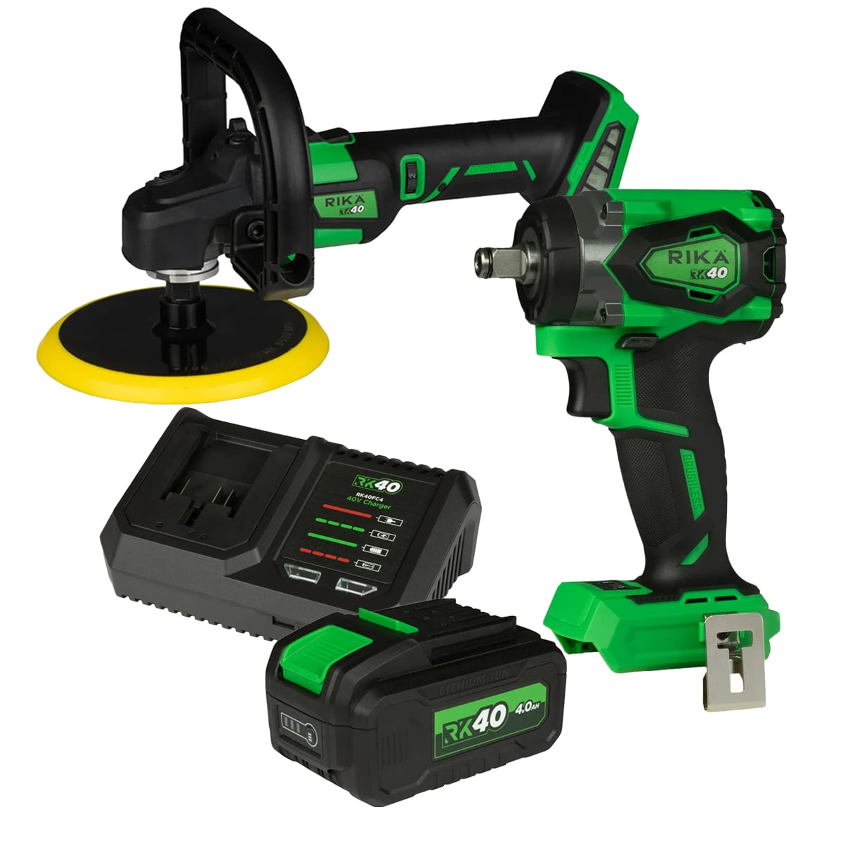 Rikä RK40 40V Wheel & Detail Kit | Compact Impact + Polisher | Brushless | 4.0Ah Battery